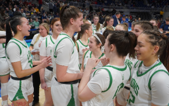 Lady Lions celebrate after winning WPIAL championship