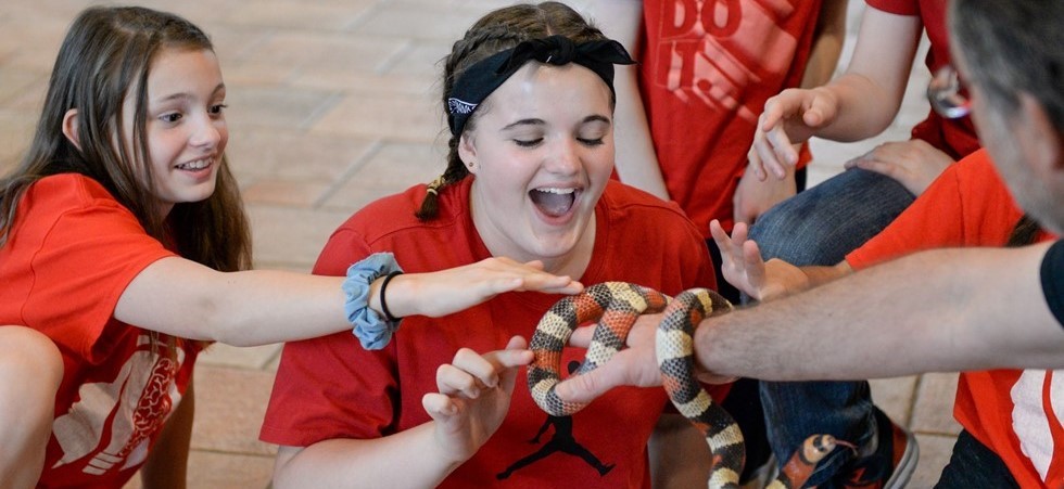 Reptile visit with Camp Kon-o-Kwee