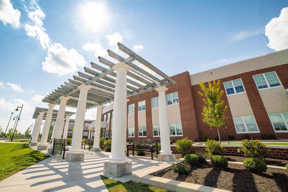 Pillars at the Rear entrance of High School