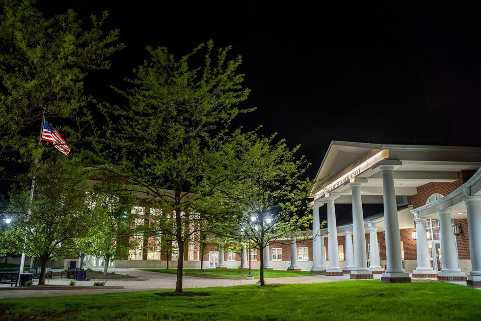 Night view of High School Entrance
